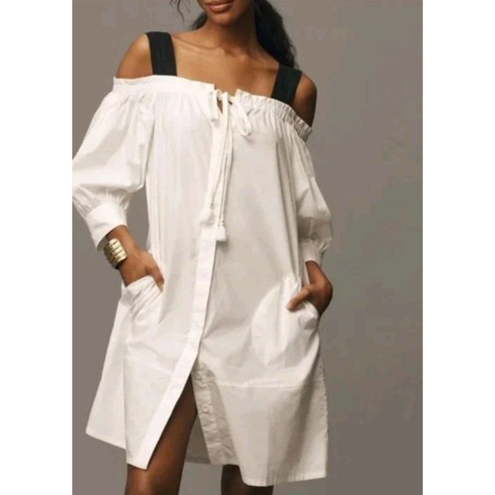 NWT Anthropologie Plenty By Tracy Reese  M Off The Shoulder Tie Front Dress $250